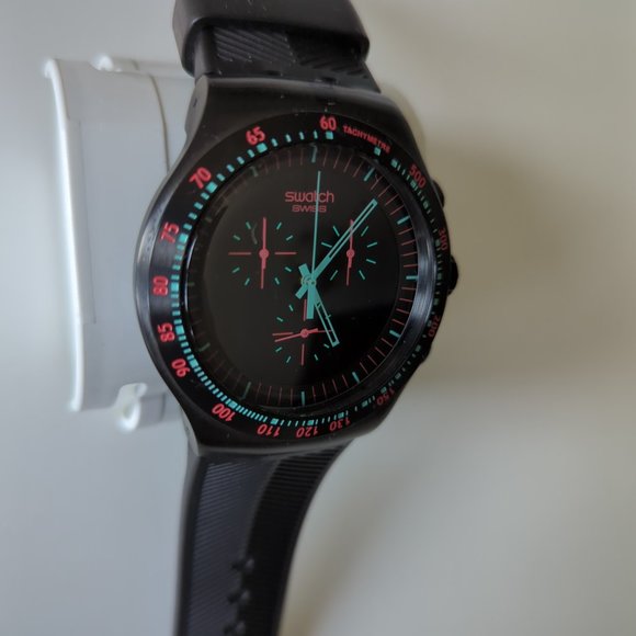 NEW Swatch Irony Mint in Dark Chronograph Men Watch YOB105 - Picture 5 of 10